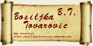 Bosiljka Tovarović vizit kartica